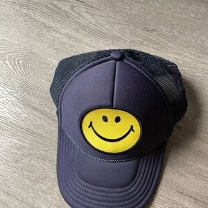 Aviator Nation Smiley Face Trucker Hat Navy Blue Good Condition